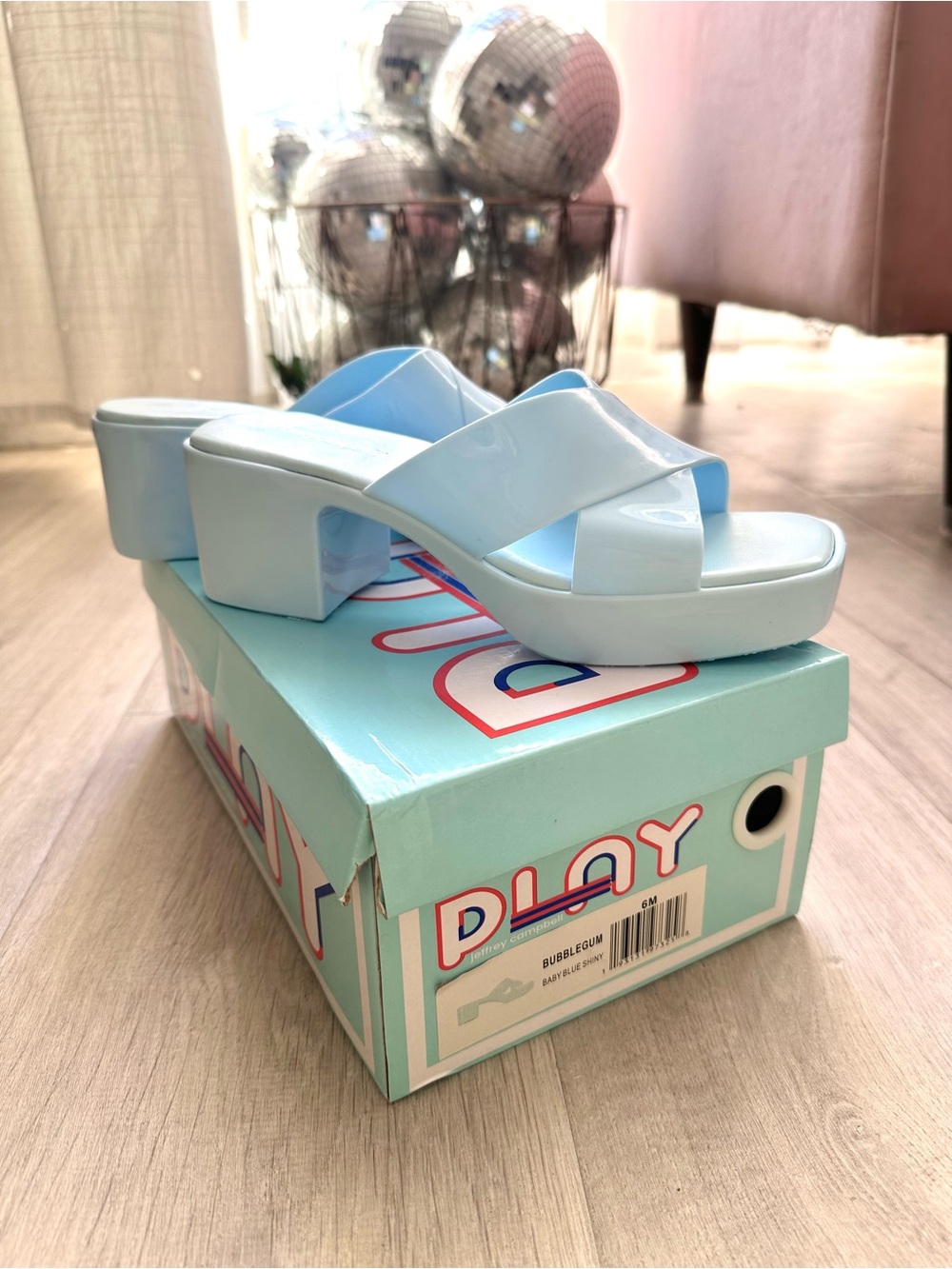 Jeffrey Campbell Pastel Blue Jelly Mules